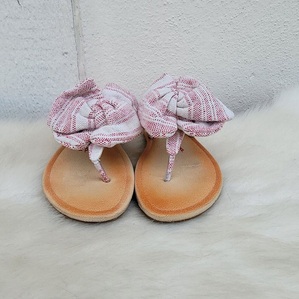 Vintage Havana Iman sandals red and white striped slides wmns 6.5
